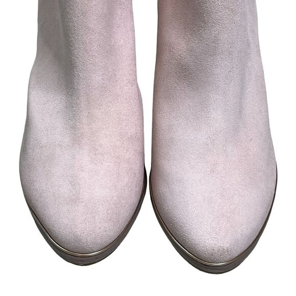 Ted Baker Lorca Pink Suede Ankle Boots Size 40.5 / US 9.5 Rose Gold Detail - Picture 5 of 15